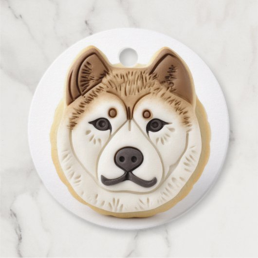 Étiquettes Cadeau Akita Chien 3D Inspiré (Devant)