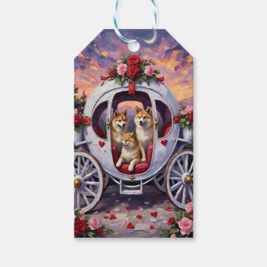 Étiquettes-cadeau Akita Dog Valentine's Day (Devant)