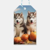 Étiquettes-cadeau Alaskan Malamute Chiot Automne Citrouille délice (Dos)
