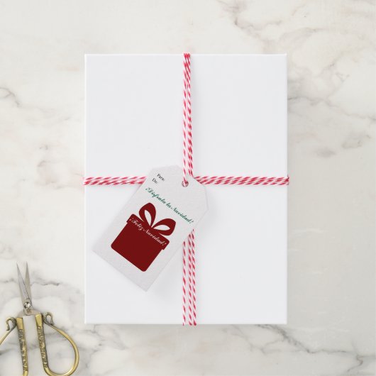 Étiquettes-cadeau Alegre Navidad, (Avec de la ficelle)