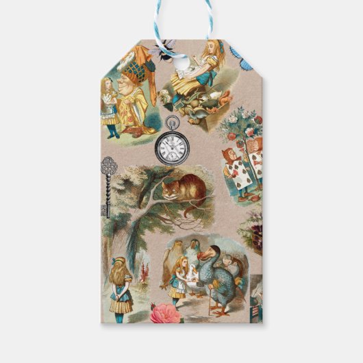 Étiquettes-cadeau Alice à Wonderland Cheshire Cat Characters (Devant)