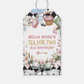 Étiquettes-cadeau Alice au pays des merveilles Cadre de fleurs 2e an (Dos)