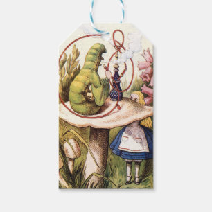 Étiquettes-cadeau Alice au pays des merveilles et la chenille
