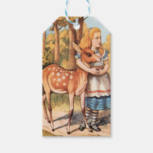 Étiquettes-cadeau Alice au pays des merveilles et le Faon