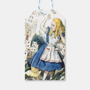 Étiquettes-cadeau Alice au pays des merveilles et les cartes à jouer