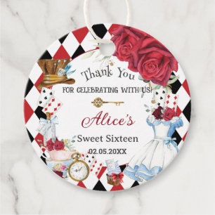 Étiquettes Cadeau Alice au pays des merveilles Fête d'anniversaire t