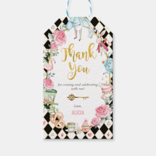 Étiquettes-cadeau Alice au pays des merveilles Fête du thé de la hai