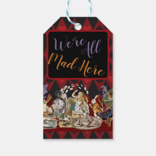 Étiquettes-cadeau Alice Aventures avec le Chat de Cheshire Fou du Pa