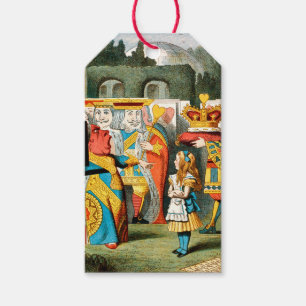 Étiquettes-cadeau Alice Aventures Merveilleux Reine de Coeur