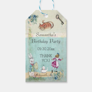 Étiquettes-cadeau Alice dans le Merci de fête d'anniversaire du pay