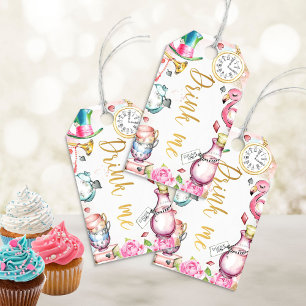 Étiquettes-cadeau Alice dans Onederland Buvez-moi Favoriser les étiq