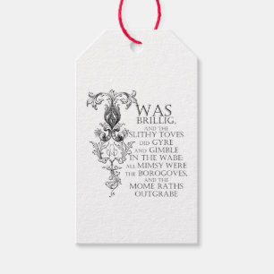 Étiquettes-cadeau Alice In Wonderland Jabberwocky Poem Tags Cadeaux
