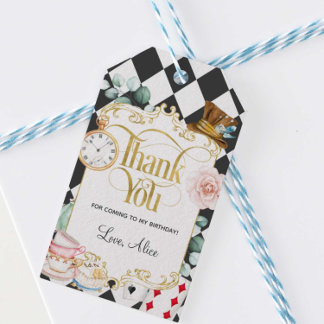Étiquettes-cadeau Alice merveilleland fêté fêté de thé de haine