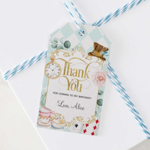 Étiquettes-cadeau Alice merveilleland fêté fêté de thé fêté cadeau t