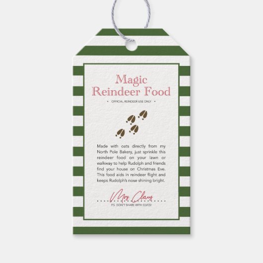 Étiquettes-cadeau Alimentation Magique Reindeer (Devant)