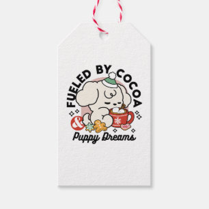 Étiquettes-cadeau Alimenté par le cacao et les Rêves de chiots - Chi