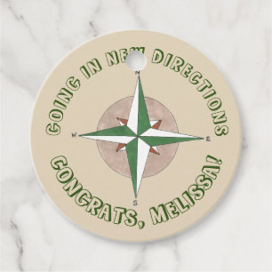 Étiquettes Cadeau Aller dans de nouvelles directions Camping Compass