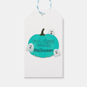Étiquettes-cadeau Allergie alimentaire turquoise Halloween amical de