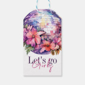 Étiquettes-cadeau Allez les filles rose Dernière disco Bachelorette (Dos)