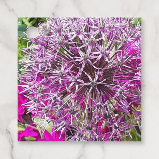 Étiquettes Cadeau Allium & Fleurs d'été (Devant)