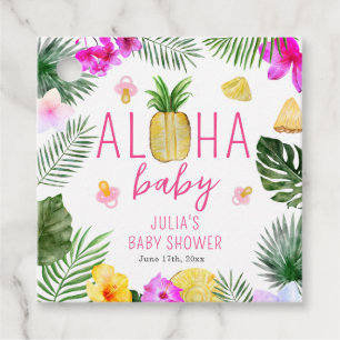 Étiquettes Cadeau Aloha Baby Pineappy & Pacifiers Baby shower Luau