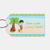 Étiquettes-cadeau Aloha Black Hair Boy (Dos (Horizontal))