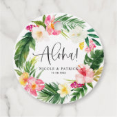 Étiquettes Cadeau Aloha Fleurs tropicales et Mariage de verdure (Dos)