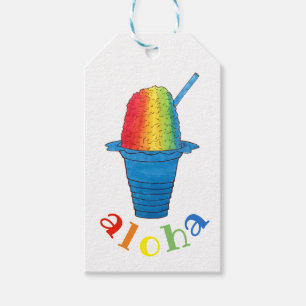 Étiquettes-cadeau ALOHA Hawaii Hawaii rasage arc-en-ciel rasé glace