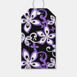 ÉTIQUETTES-CADEAU ALOHA HAWAII (NOIR/LAVENDER)