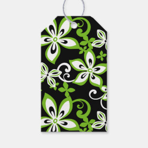 ÉTIQUETTES-CADEAU ALOHA HAWAII (NOIR/LIME) CADEAUX