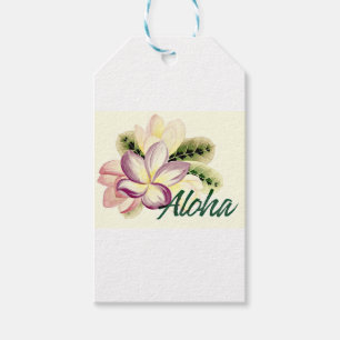 Étiquettes-cadeau Aloha Plumeria