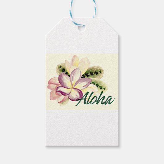 Étiquettes-cadeau Aloha Plumeria (Devant)