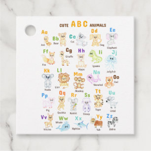 Étiquettes Cadeau Alphabet Animal ABC Mets animaux