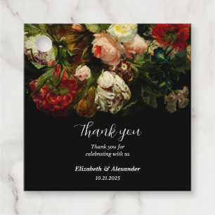 Étiquettes Cadeau Ambiance romantique foncé élégant fleurs florales