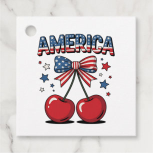 Étiquettes Cadeau American Coquette Bow Cherche esthétique USA Drape