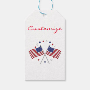 Étiquettes-cadeau American Flags Thunder_Cove Patriotic 4th of July