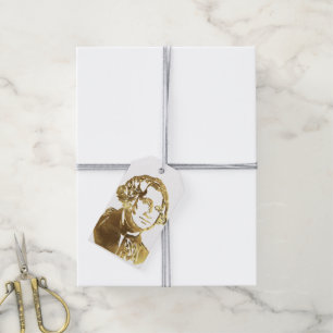 Étiquettes-cadeau American Président George Washington Portrait Gold