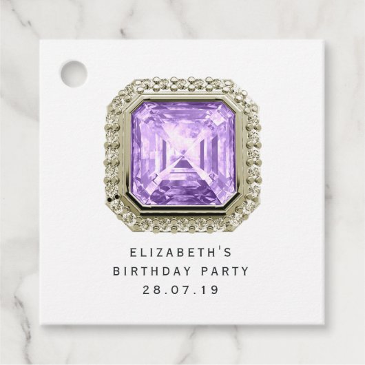 Étiquettes Cadeau Amethyst février Birthstone (Devant)