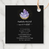 Étiquettes Cadeau Améthyste Crystal Cluster Or Croissant Lune Mystiq (Dos)