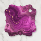 Étiquettes Cadeau Améthyste Violet Et Merci D'Agate Abstrait Or (Dos)