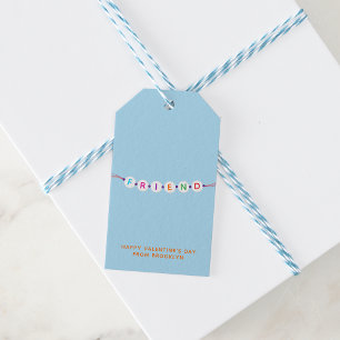 Étiquettes-cadeau Ami mignon bracelet d'amitié bleu Valentine's