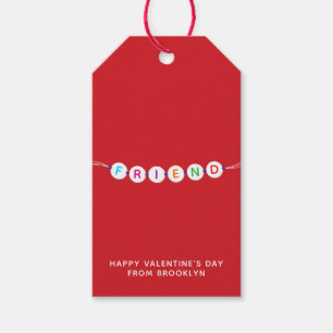 Étiquettes-cadeau Ami mignon bracelet d'amitié rouge Valentine's