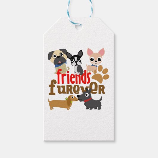 Étiquettes-cadeau Amis Chiens Furever Chiens Chiens Chiens Chiens Ch (Devant)