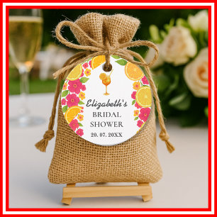 Étiquettes Cadeau Amour au Premier Spritz Citron Orange Baby Shower 