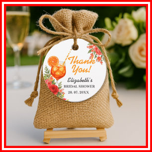 Étiquettes Cadeau Amour au Premier Spritz Citron Orange Fête de Mari