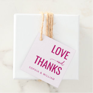 Étiquettes Cadeau Amour Chaud Magenta Remerciements