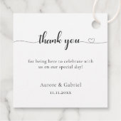 Étiquettes Cadeau Amour Coeur Moderne Élégant Mariage noir et blanc (Dos)