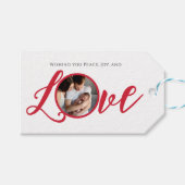 Étiquettes-cadeau Amour de l'écriture calligraphique moderne de Noël (Devant (Horizontal))