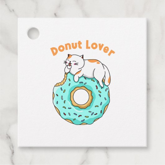 Étiquettes Cadeau Amour Donut Cat (Devant)