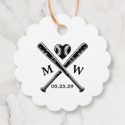 Étiquettes Cadeau Amour du baseball (Devant)